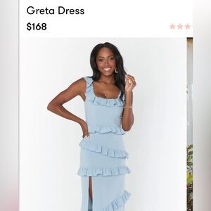 Show Me Your MuMu Greta Steel Blue Maxi Dress